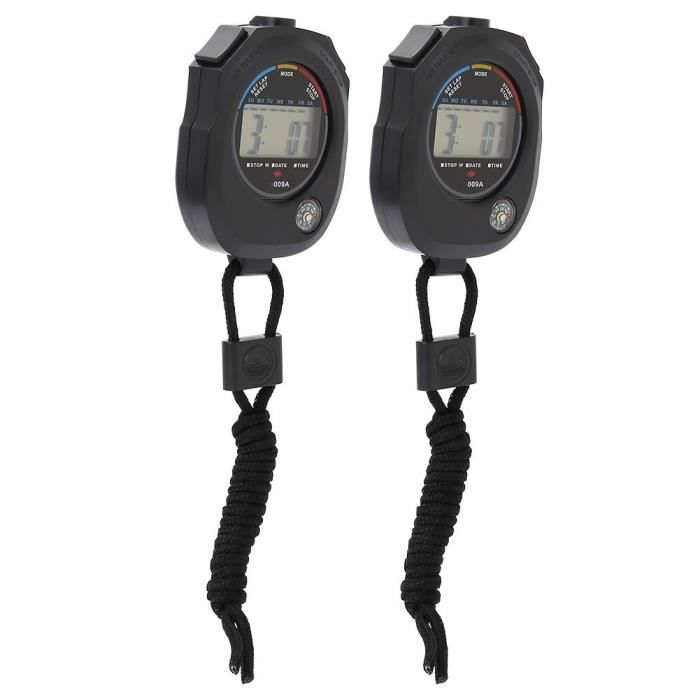 ZJCHAO Minuterie de chronomètre LCD numérique 2 PCS Minuterie Chronomètre LCD Numérique Portable Multifonctionnel pour Sports /