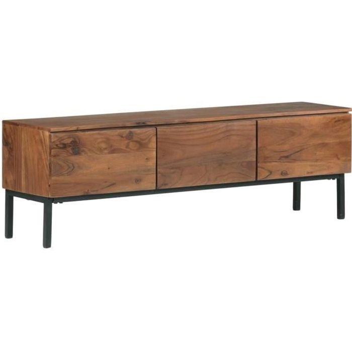 LEUCH Meuble TV 120x30x37 cm Bois d'acacia massif 9386398909127
