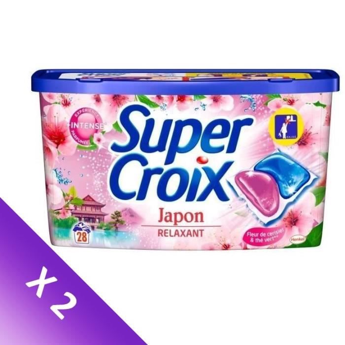 SUPER CROIX Lessive Duo-Caps Japon - 28 doses - Lot de 2