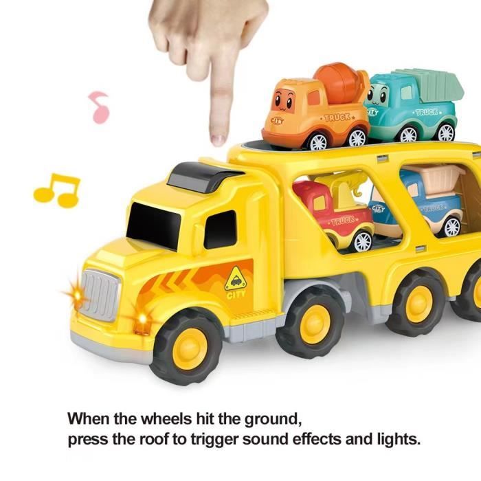 Vehicules de Chantier Camion Chantier Tracteur Enfant avec Lumières Sons Enfant 3 4 5 6 ans cadeau de Noël Jouet