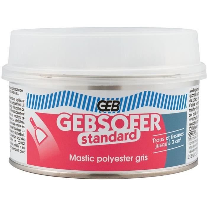 Mastic polyester - 400ml - gris métal