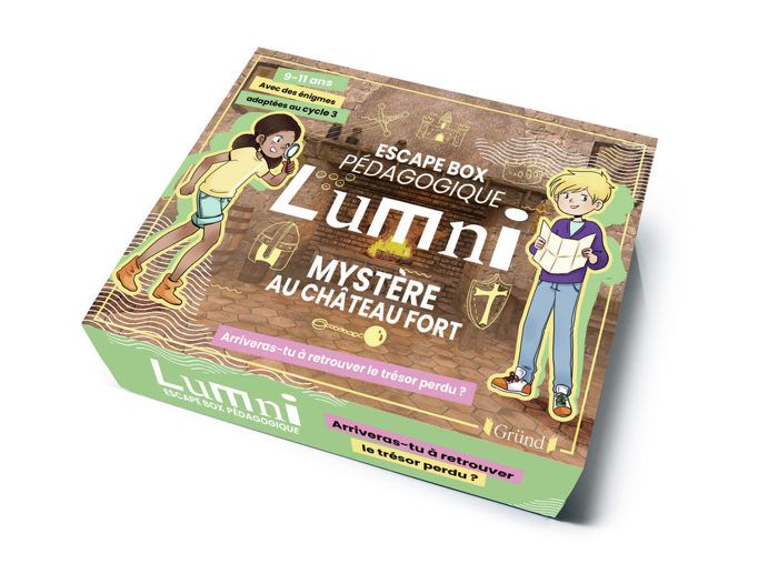 Escape Box pédagogique Lumni (9-11 ans)  Mystère au château fort  Jeu de société jeunesse  À partir de 9 ans