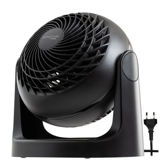 Iris Ohyama, Ventilateur de table puissant et Silencieux, angle réglable à 360° - Woozoo PCF-HE15 - Noir, 18,2 x 25,2 x 25,6 cm