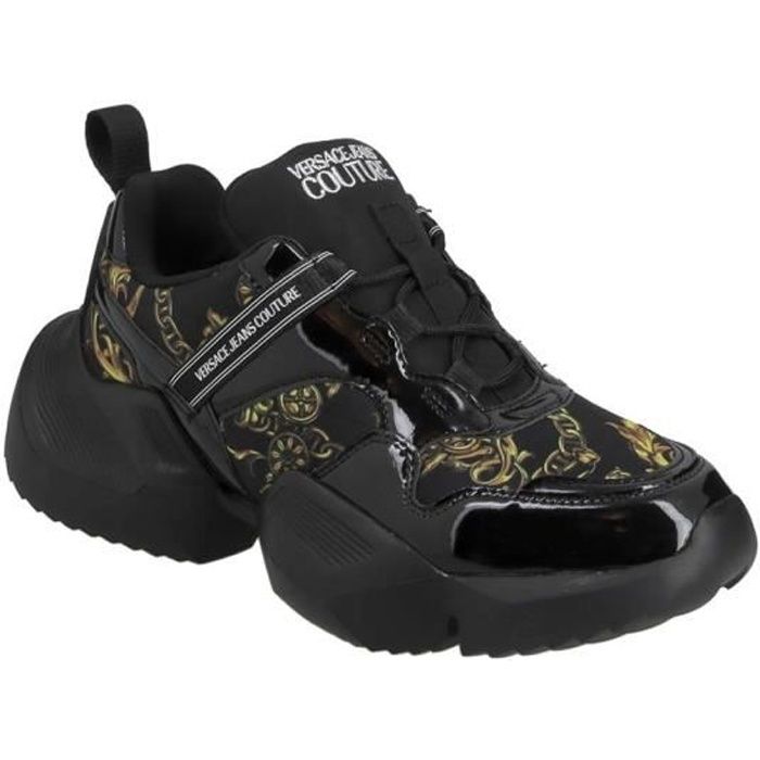 Basket dame Versace Jeans Couture Gravity Dis.11 noire avec impression baroque.-38