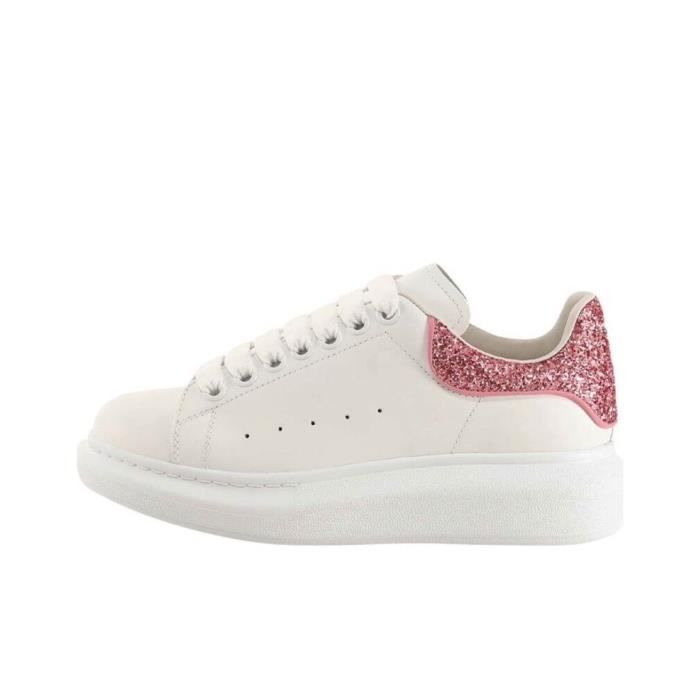 Alexanders Mcqueens MC Blanche et Rose Femme Homme Basket Chaussur Pas Cher