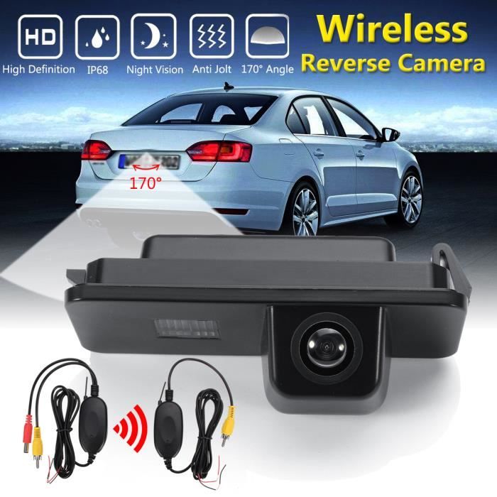 NEUFU 170° Caméra de Recul Vue Arrière Sans Fil Automatique CCD Pour VW Golf MK4 Passat CC Seat Altea