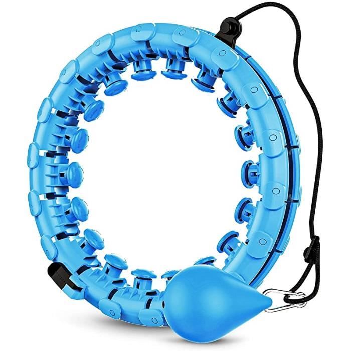 Hoola Hoop, Détachable Rotation Massage Hoola Hoop Fitness Smart Comptage Minceur Exercice BLEU