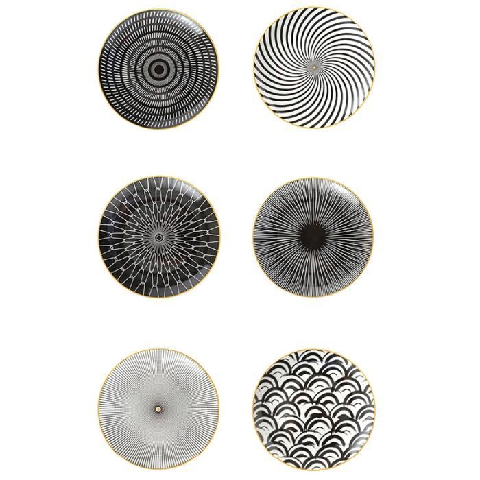 Phnom Penh Vaisselle GéOméTrique Assiette en CéRamique Assiette en Porcelaine Assiette à Dessert Assiette à Gâteau Couverts