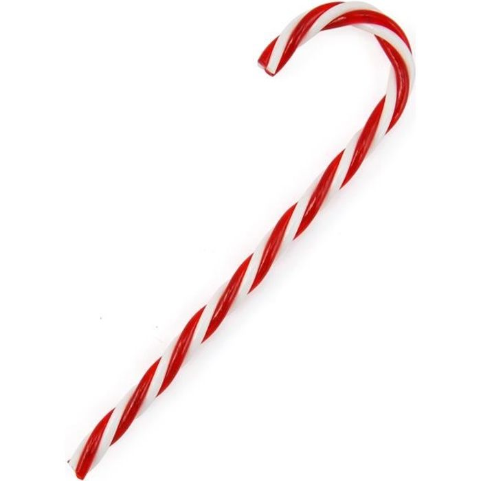 TRIXES - Set de 6 décorations sucres d'orge rouge & blanc de 15cm pour Noël