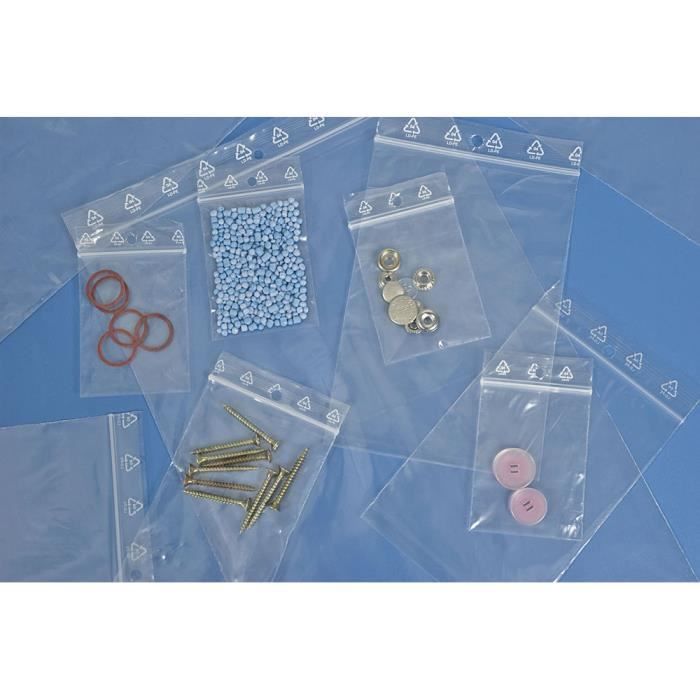 lot de 1000 Sachets avec fermeture ZIP 50 x 70 mm (5 x 7 cm)