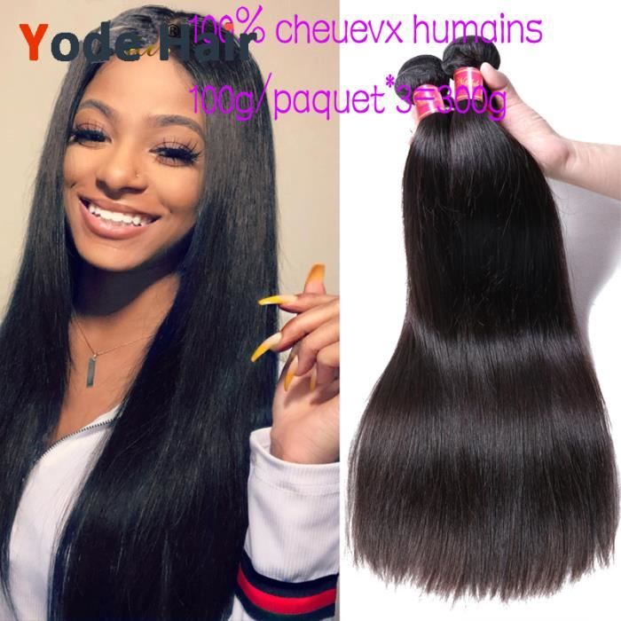 3 pièces vierges brésiliennes approvisionnement humain cheveux lisse livraison rapide 26+28+30pouces,100g/paquet