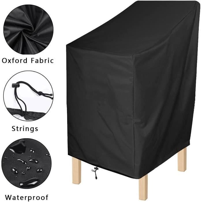 Housse De Protection Pour Chaise De Jardin - Oxford 420D Imperméable - 68x96x110/150 Cm - 24 Mois Garantis