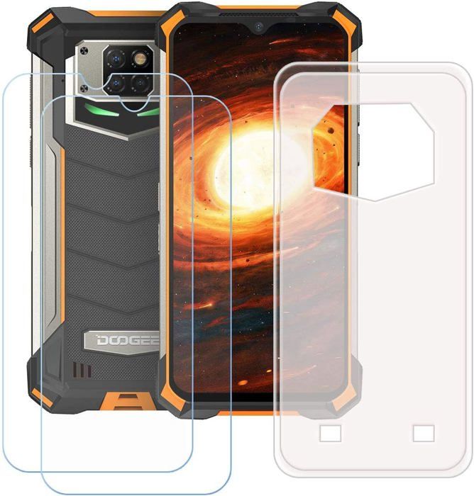 Coque Silicone + Verre Trempé Pour Garmin Edge Explore 2 - Protection Antichoc Écran 9H - GPS Vélo - Noir Mat