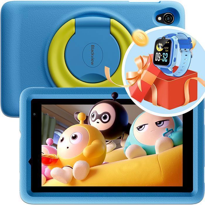 Blackview Tab A5 Kids Tablette Tactile pour Enfants Android 14 8 HD+ 9 + 64Go /SD 1TB 5100mAh Bleu Avec Montre Enfant Z10 Bleu