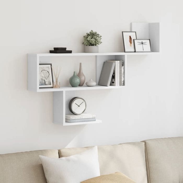 vidaXL Étagère murale blanc 100x15x70 cm bois dingénierie étagère flottante étagère dexposition murale étagère pour CD 853191
