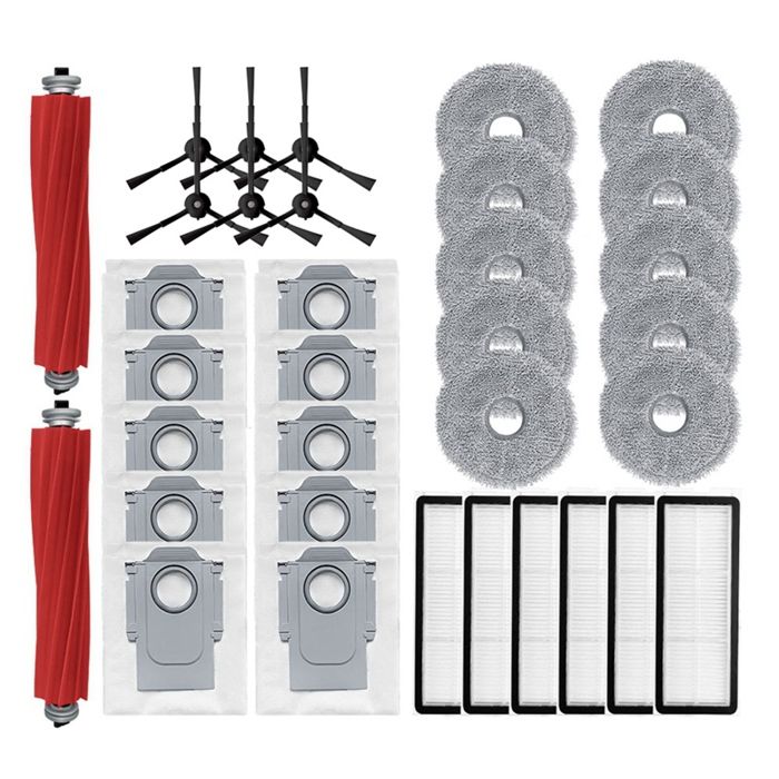 Kit 19 Pièces Rechange Pour Roborock Qrevo - Filtres HEPA, Brosses, Serpillères Et Sacs à Poussière