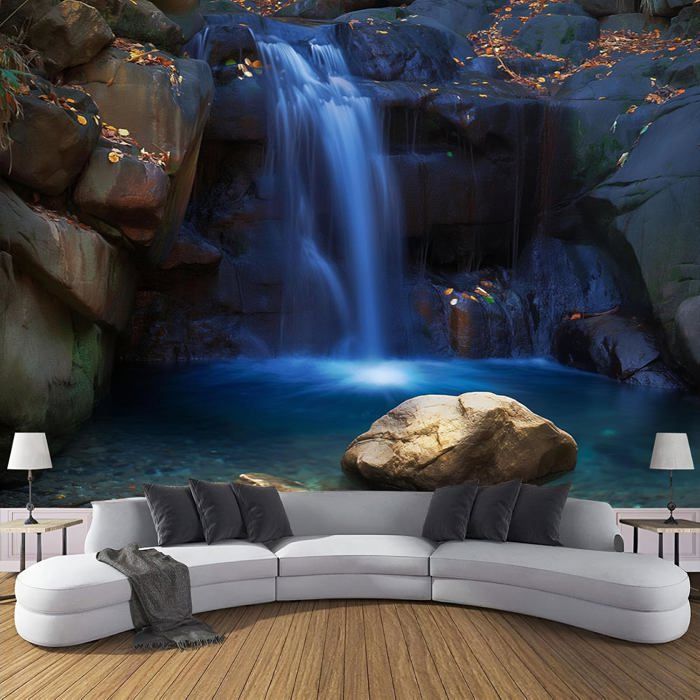 Papier Peints Panoramique Automne Poster Geant Mural 3D Rocher Papier ...