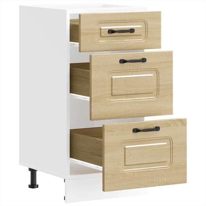 Promotion mai * Armoire de cuisine - Buffet de cuisine - Kalmar blanc brillant bois ingénierie EU8339854242