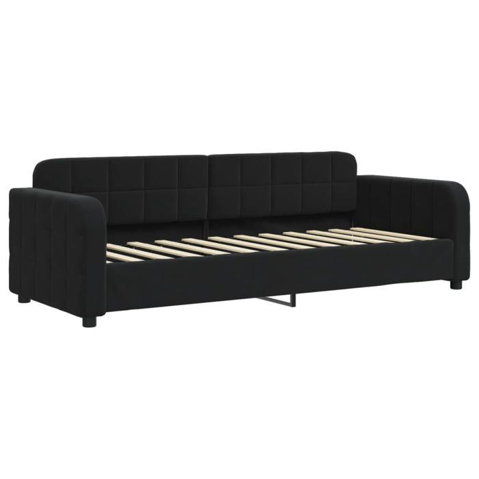 Lit simple ContemporainBanquette lit/Lit de repos sans matelas noir 80x200 cm velours - 1 Place SP12000BED46377894