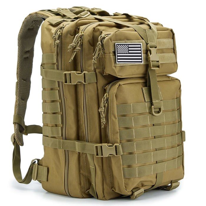 Sac à dos Tactique Militaire - Maavoki - 45L - Imperméable MOLLE Polyvalent - Kaki