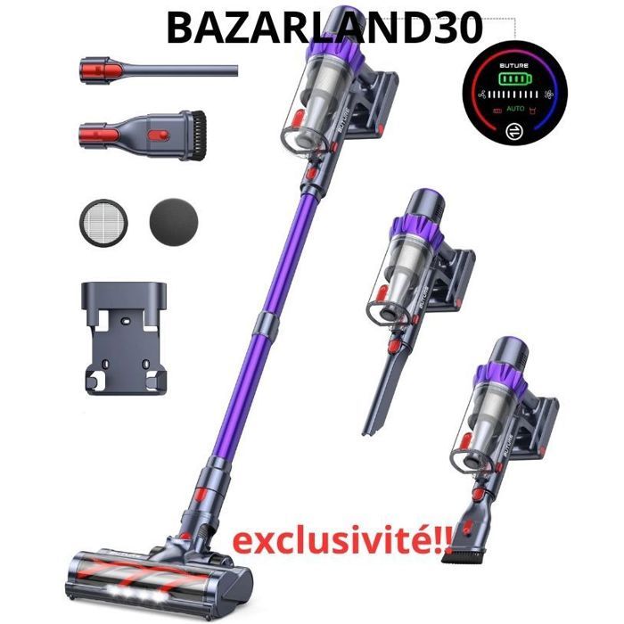 Aspirateur sans fil - BAZARLAND30 - Buture - 500W - 48Kpa - Capacité 15 L - Bazarland30
