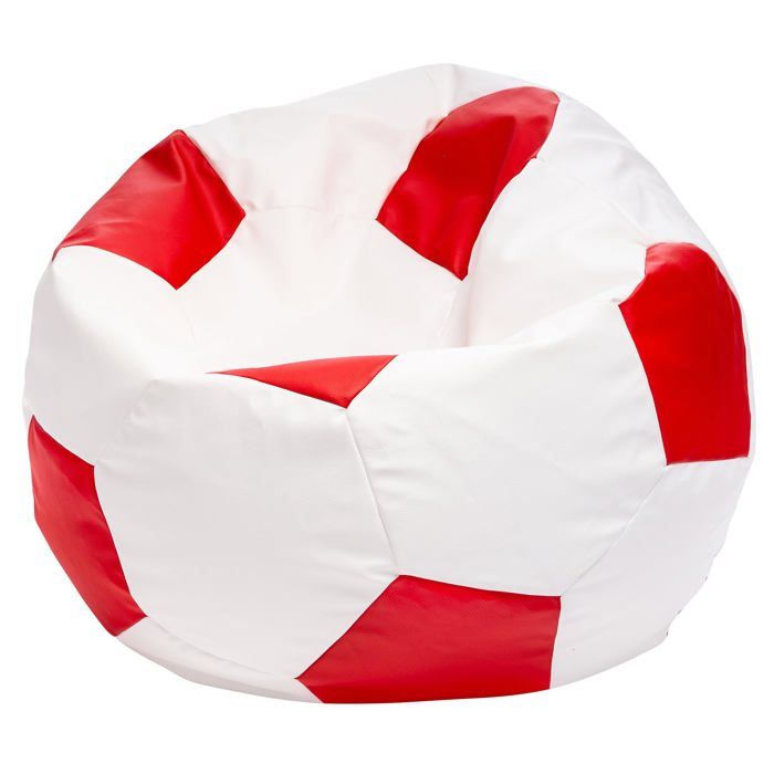 Football Pouf M en Simili Cuir Pouf Fauteuil Gaming Enfant 65x45cm Rouge - Ecopuf