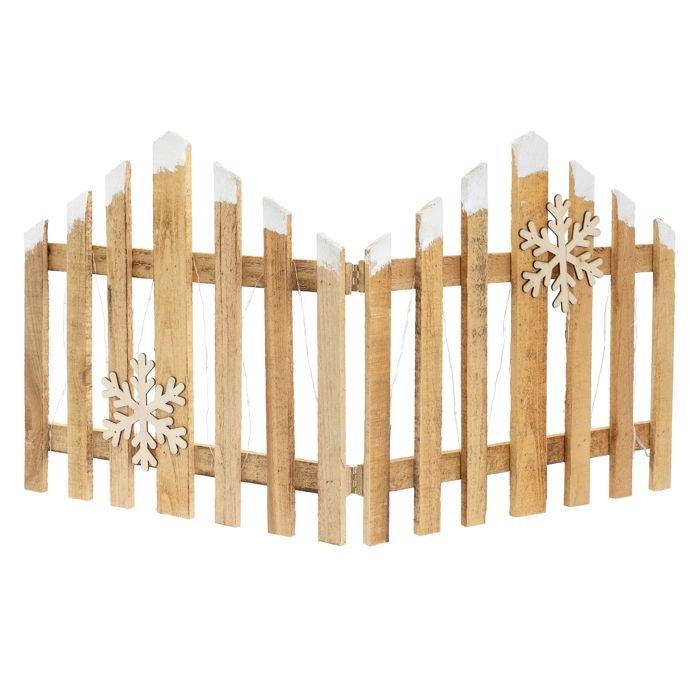 Mini clôture sapin de noël ECD Germany 77x38 cm en bois à led avec 2 flocons de neige et minuterie Mini clôture sapin de noël ECD Germany 77x38 cm en bois à led avec 2 flocons de neige et minuterie