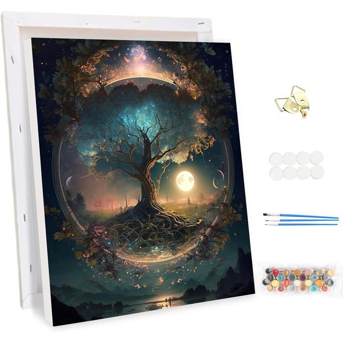 MEIYUDA Kit Peinture Par Numéros Fleurs Du Matin 30x40cm - Toile Encadrée Pour Adultes Et Débutants