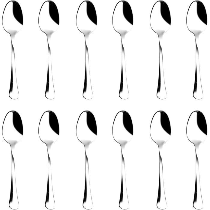 TECHTA – Lot de 12 Cuillères à Café 12 cm en Acier Inoxydable 18/10 Modèle Boston Finition Polie et Durable