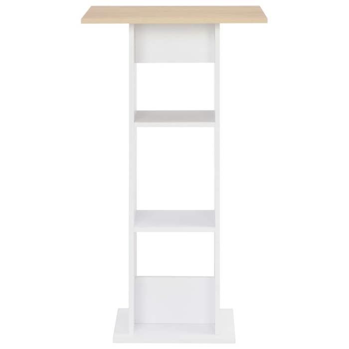 SALE 2026Petite Table salle à manger/Table de Salon Blanc - Table de bar Blanc et chêne Sonoma 60x60x110cm 16.5 Kg 352535