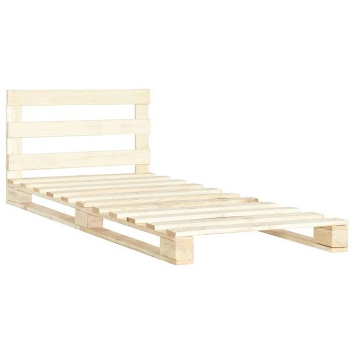BEST-HOME Meuble de chambre - UU - Cadre de lit de palette sans matelas - bois massif pin 100x200 cm HH12875