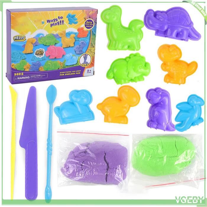 Coffret Sable Magique Dinosaure - 600g Avec Moules Et Figurines Pour Enfants Dès 3 Ans