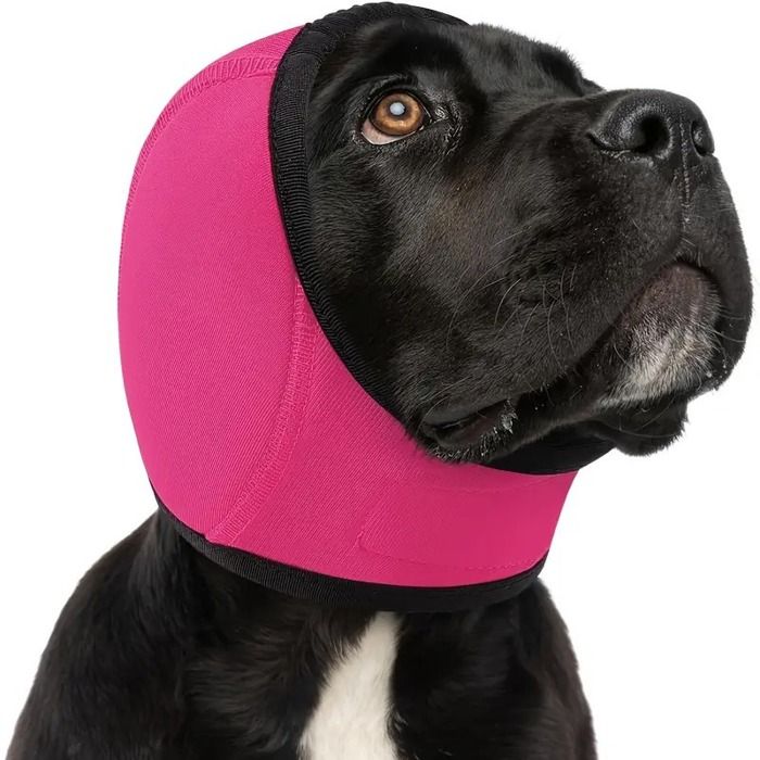 INF Protection doreille étanche pour chien - Bonnet de bain dété pour animaux soulagement de lanxiété Rouge S