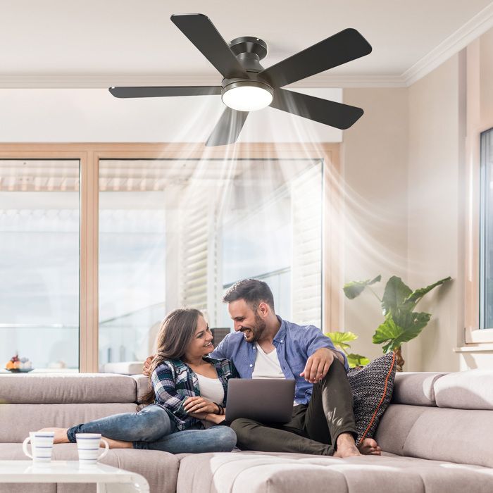 Ventilateur Plafonnier LED 131cm 3 Couleurs Dimmable Ventilateur Plafond Silencieux 5 Feuilles 6 VitessesPlafonnier Ventilateur - Pimpimsky