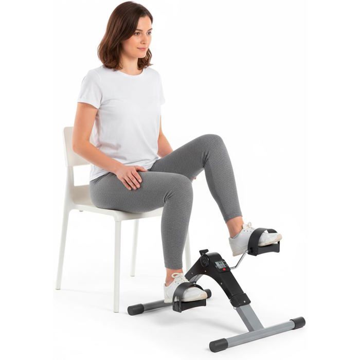 Mini vélo dappartement compact - ZVVN - Entraînement des jambes et des bras - Écran LCD - 6 niveaux de résistance