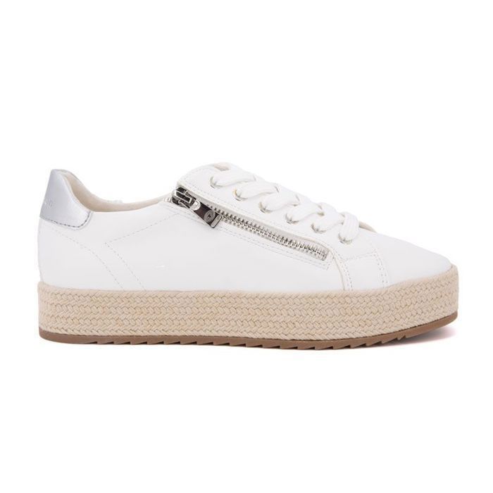 Tom Tailor Baskets blanches à lacets avec corde et zip Femme TOM TAILOR