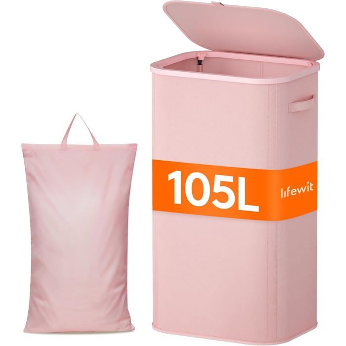 Panier Linge Sale Bac Linge Avec Couvercle Corbeille Linge Avec Plastique Poignées Et Sac Linge Laundry Basket Pour Buanderie-K