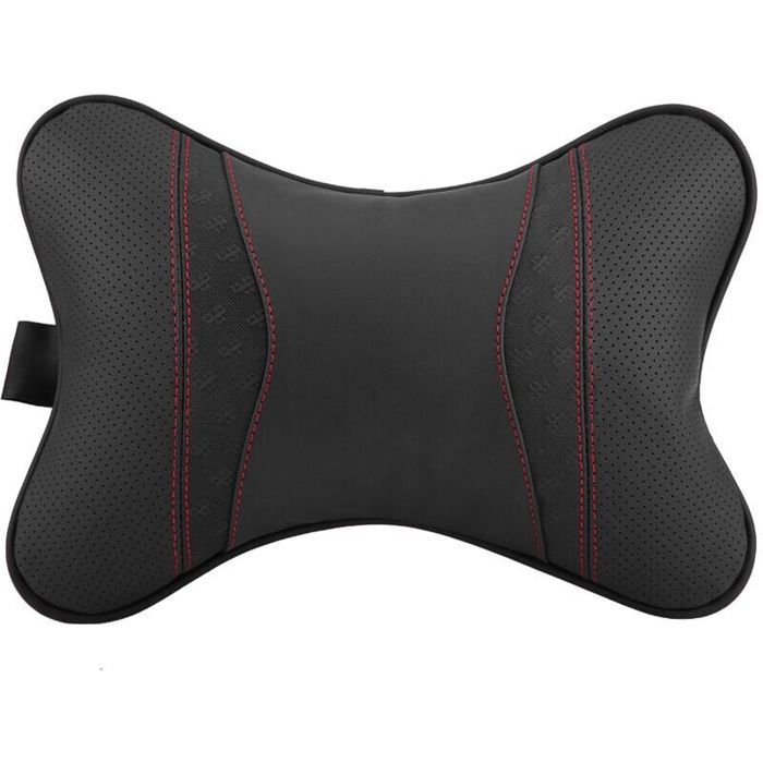 Accessoires automobiles en cuir coussin de repos de voiture appui-tête de siège repose-cou coussin doreiller Support noir Accessoires automobiles en cuir coussin de repos de voiture appui-tête de siège repose-cou coussin doreiller Support noir