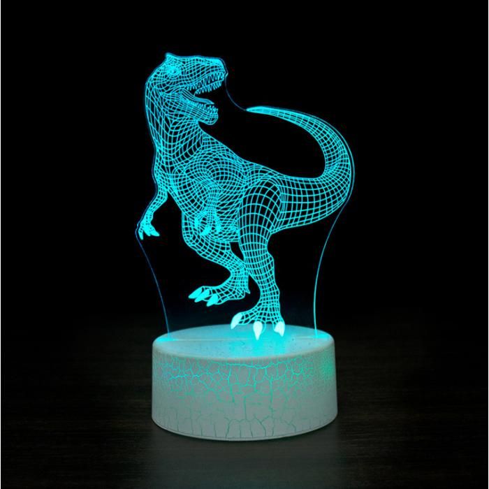 Cadeau créatif lampe acrylique 3d dinosaure lampe stéréo led base - Aueq - lumière ambiante colorée enfants pat lampe de table