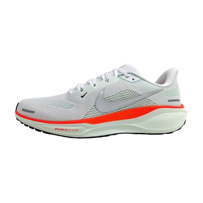 Hommes Nike Chaussure de sport Pegasus Textile Lacets Plat - white/argent métallique 115