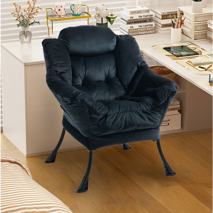 Fauteuil de relaxation avec accoudoirs et soutien de la nuque structure en métal noir housse amovible ORVRYN