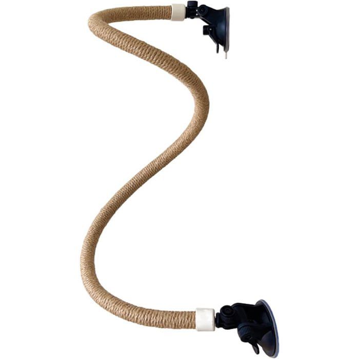 Perchoir Oiseau Flexible à Ventouse Corde Pliable pour Cage Accessoire Escalade et Jeu