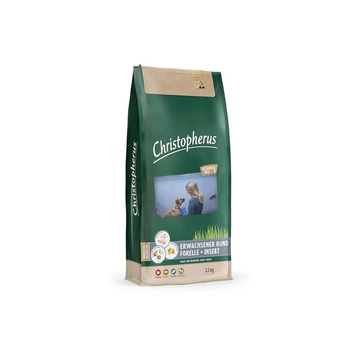 Croquettes pour Chiens Adultes de Races Moyennes à Grandes - Aliment Complet pour Chiens de Truite + Insecte