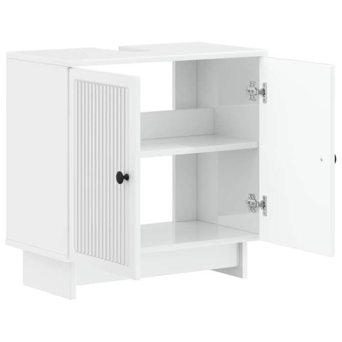 Blanc Meuble sous Lavabo de Salle de Bain EDE Blanc brillant(VIDAXL)_37294