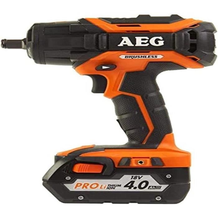 AEG - Boulonneuse a chocs 1/2" Brushless 18 V Pro Lithium-Ion 4 Ah 500 ...