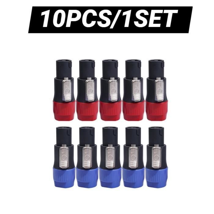 Connecteurs Speakon 4 Pôles Femelle - Lot De 10 Adaptateurs Compatibles NL4, NL2 Pour Audio Pro