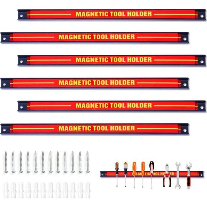 3 Barres Magnétiques Murales - Longueurs 20, 30, 46 Cm - Charge Max 5, 7, 10 Kg - Pour Ranger Outils Dans Garage, Atelier - 11
