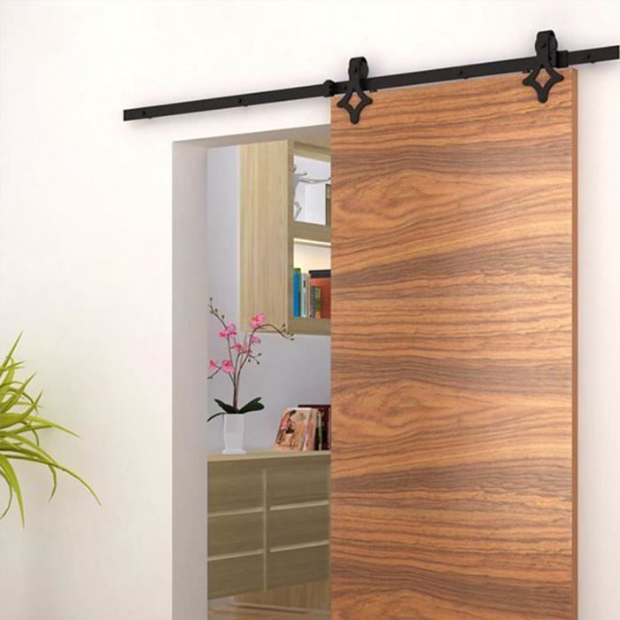 Yosicol Porte Coulissante Kit De Rail 200cm Grange Armoire Hardware Achat Vente Porte Coulissante Porte Coulissante En Bois 2 Cdiscount