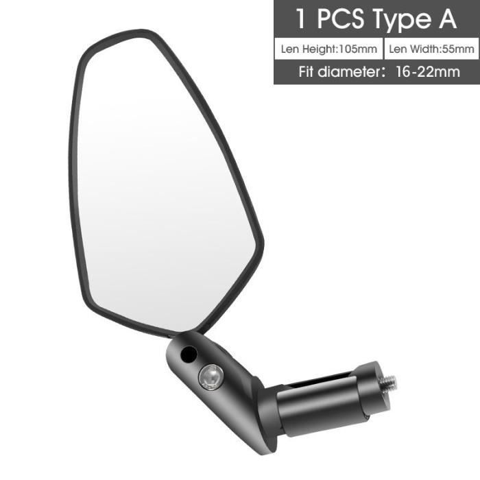 Rétroviseur De Vélo Gauche BriskMore - Lentille En Verre Convexe Haute Définition, Réglable 360°, Pour Guidon Plat 14-24 Mm - Sécurité Cycliste Et Scooter