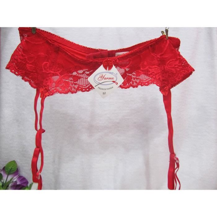 Set Soutien-gorge & Porte-jarretelles Dentelle Chantilly Victoria's Secret - Beige Ou Rouge/Noir